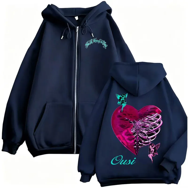 Omar Courtz Por Si Manana No Estoy Tour Zip Up Hoodies Men's Harajuku Aesthetic Sweatshirt Jacket Fleece Casual Zipper Pullovers — image 5