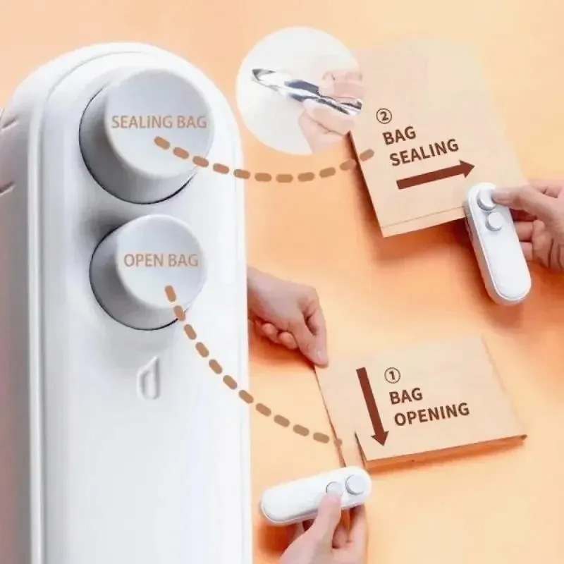 2in1 Plastic Bag Sealer Mini Portable Plastic Bags Sealing Machine Thermal Sealants Handheld Food Storage Packaging Heat Sealer — image 7