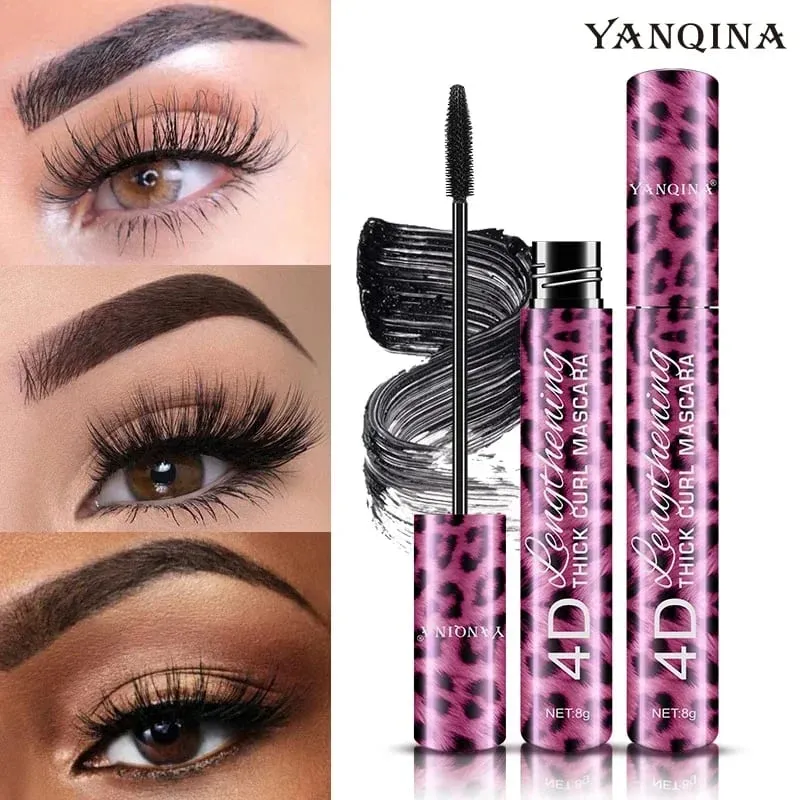 Flydende Eyeliner Blyant+4D Vandtæt Mascara Sæt Kosmetik Eye Liner Tyk Curling Mascara Øjenbryn Blyant Øjenmakeup — image 2