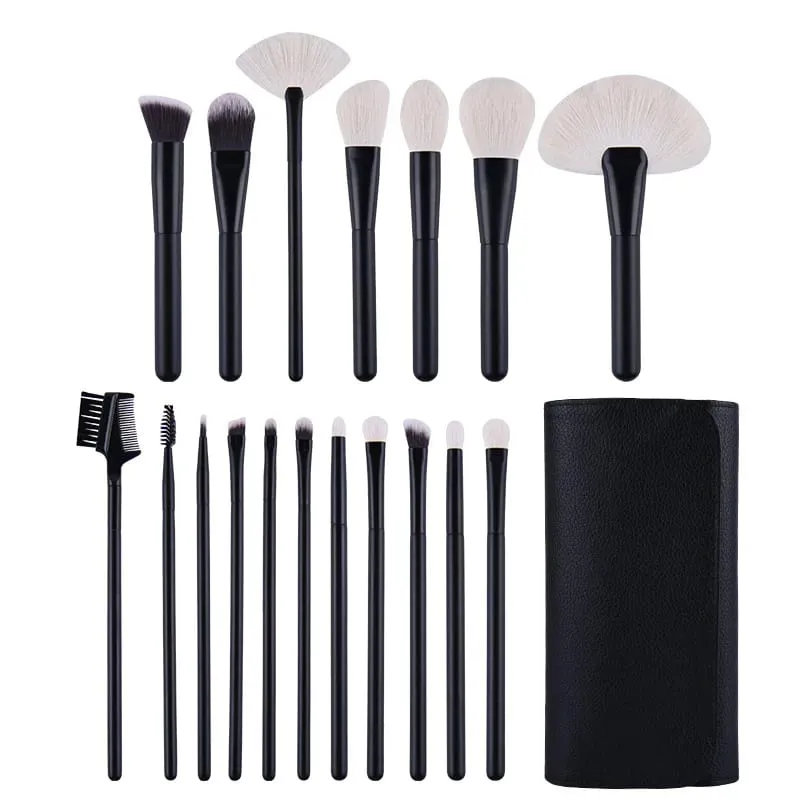 Natural Hair Makeup Brushes Travel Set 12PCS Portable With Eyebrow Eyeshadow Foundation Blending Brushes And Pouch — image 5
