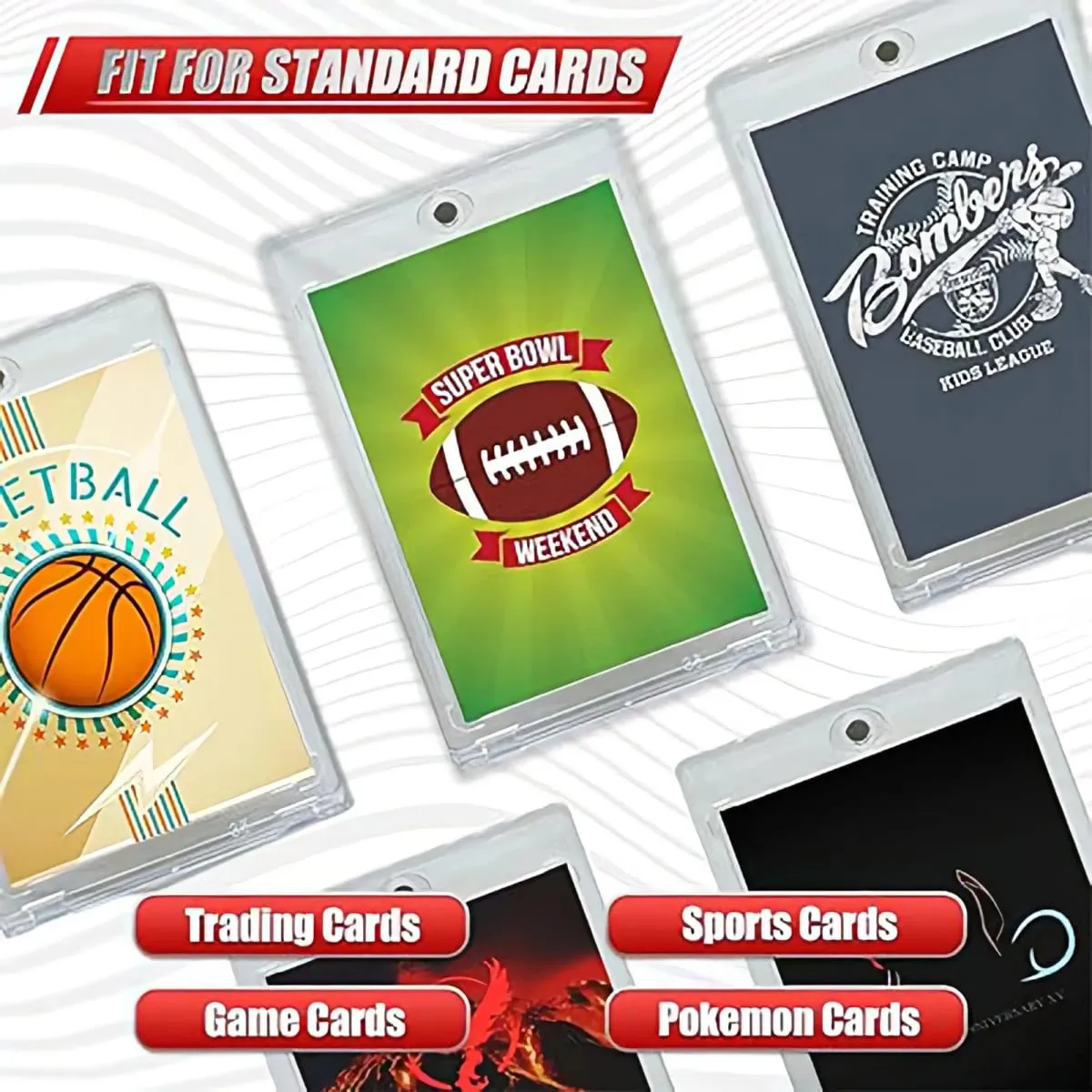 35PT Magnetic Card Holder Set Display Case Fit for YuGiOh Pokmon Game Sports Trading Cards Sleeves Hard Acrylic Protector Toy — image 6