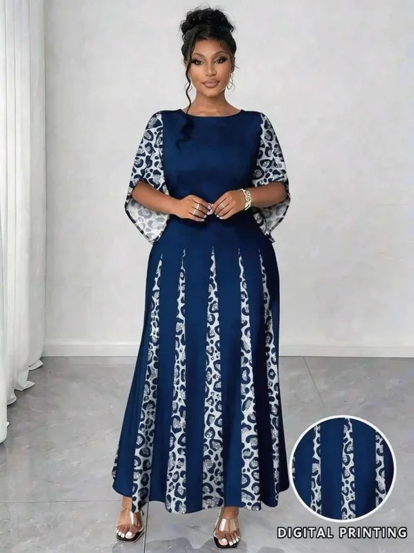 Elegant Leopard Print Maxi Dress Plus Size Fashionable Long Sleeve Gown Comfortable & Stylish Women's Clothing — image 11