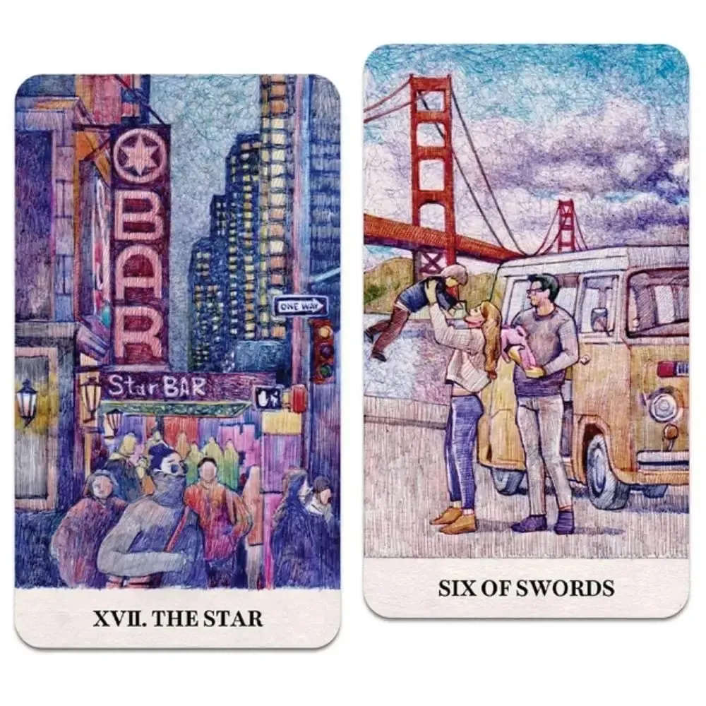 12*7cm City Labyrinth Tarot 78 Cards Tarot Deck | Indy Tarot Pen-drawn about Life In New York In The Early 2000s — image 5