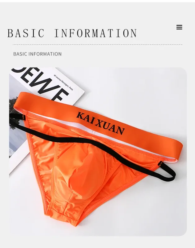 Fashion Men's Underwear Breathable Ice Silk Underpants Soft and Comfortable Briefs — image 10