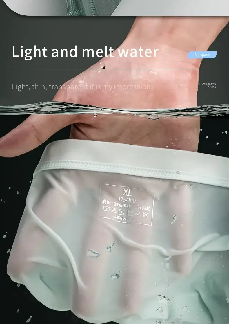 1PCS Men's Low-Waist Ice Silk Underwear Summer Charm Triangular Pants Individuality Comfortable Breathable Men's Underpants — image 8