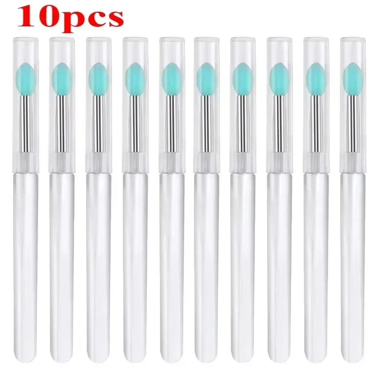 3/5/10PCS Portable Silicone Lip Brush With Cover Soft Multifunctional Lip Balm Applicator Lipstick Lipgloss Makeup Brushes — image 11