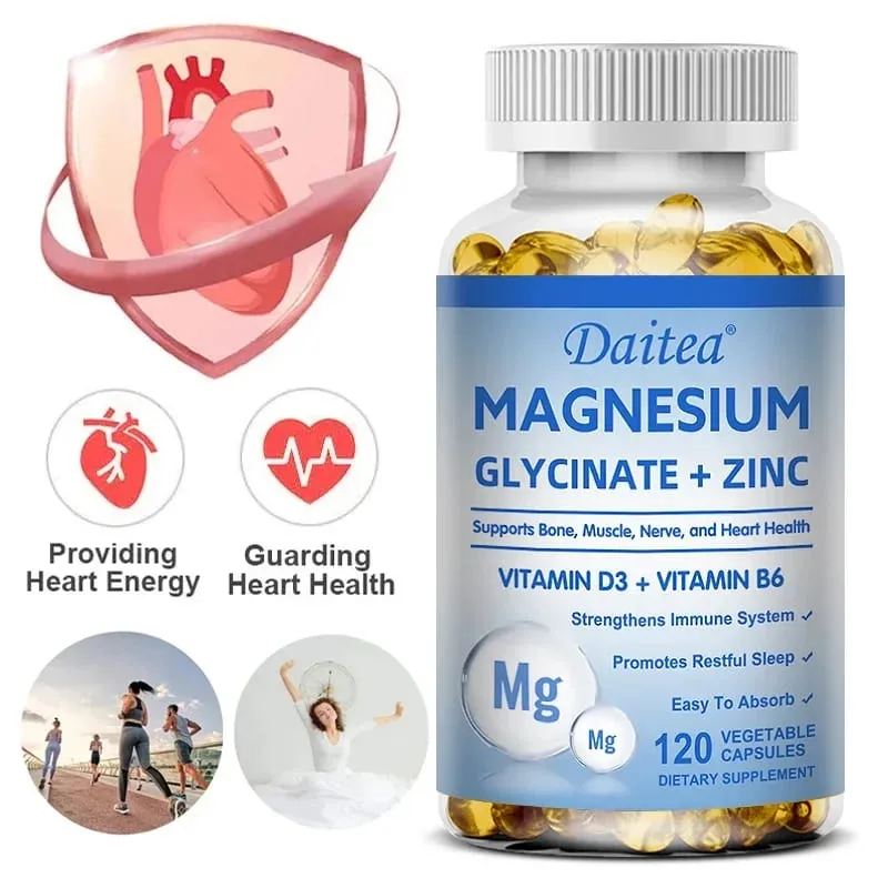 Daitea Magnesium Glycinate & Zink Kosttillskott - Bone Nerve Immune Support - Lämplig för män och kvinnor — image 2