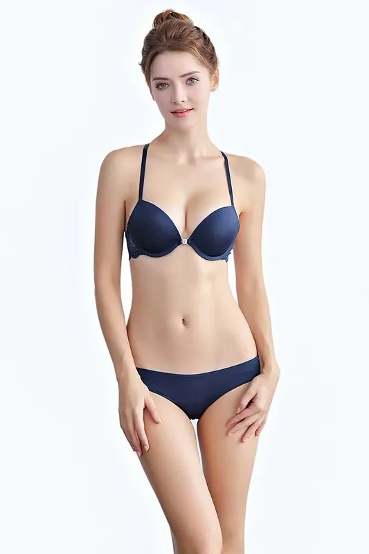 Women's Comfortable Push-Up Bra Set with Front Buckle And Shoulder Strap Sexy Lingerie for Women — image 7