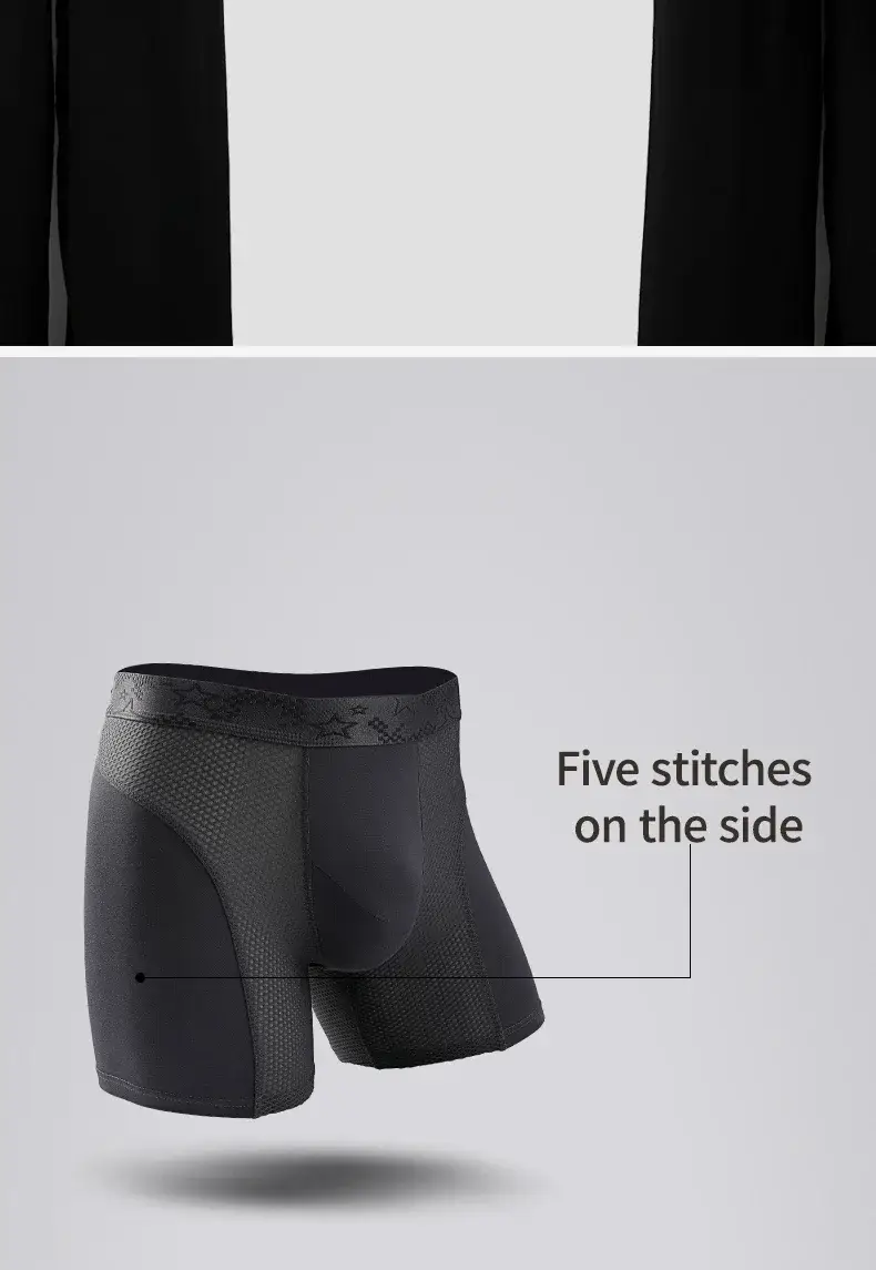 5PCS Extended athletic briefs Men's boxers Modal anti-wear leg running plus size breathable training boxers — image 7