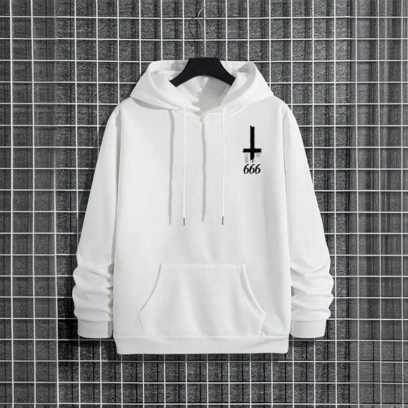 Autumn Winter Male Top Casual Pullover 666 & Inverted Cross Men's Gothic Hoodies Demonic Horror Face Print Sweatshirt Streetwear — image 13