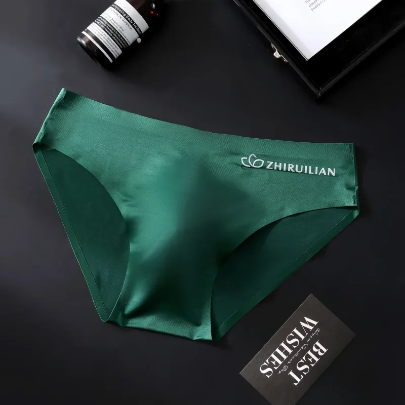 Men Ice Silk Briefs Ultra-thin Seamless Sexy Panties Male Quick Drying 3D Pouch Breathable Underwear Youth Underpants Slip Homme
