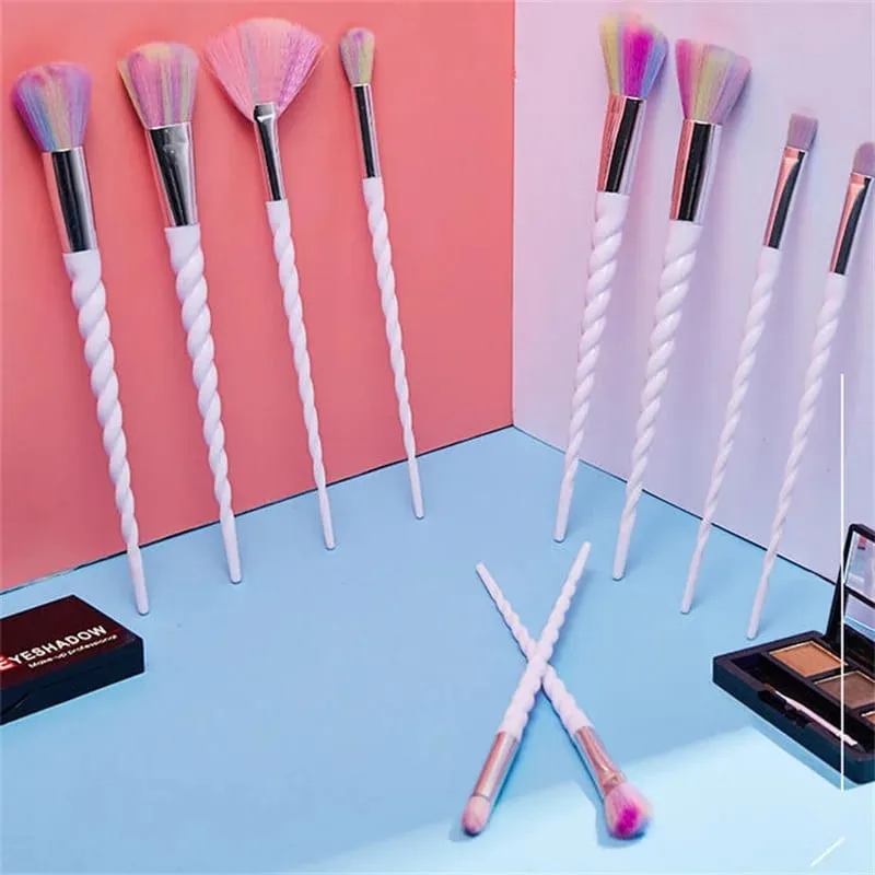 10pcs/set Colorful Makeup Brushes Set Foundation Eyeshadow Powder Brush Makeup Brush Cosmetic Tools pinceaux maquillage licorne — image 2