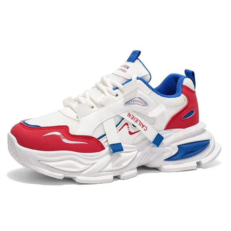 Men's Thick sole casual sneakers four seasons breathable lightweight soft-sole outdoor running shoes students speed sports shoes — image 12