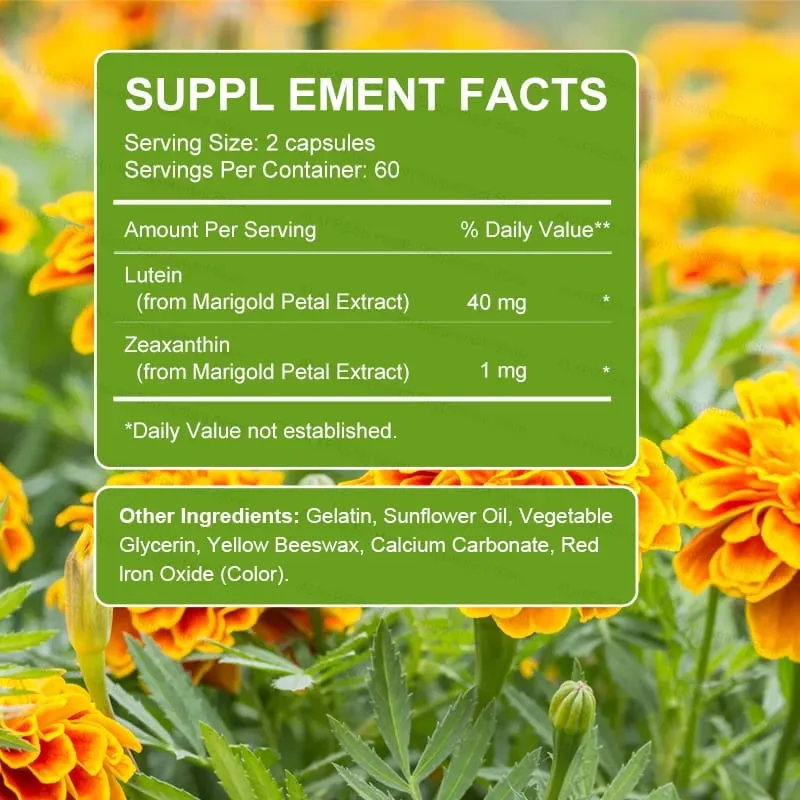 Lutein and Zeaxanthin Eye Supplements for Retina Eye Vision Vitamins Capsules - Student Adults Seniors — image 6