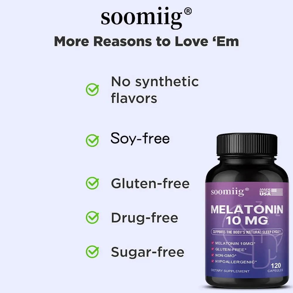 Melatonin 10mg Gummies & Capsules 30/60/120pcs - Fall Asleep Naturally Fight Insomnia Support Immunity & Improve Rest Quality — image 6