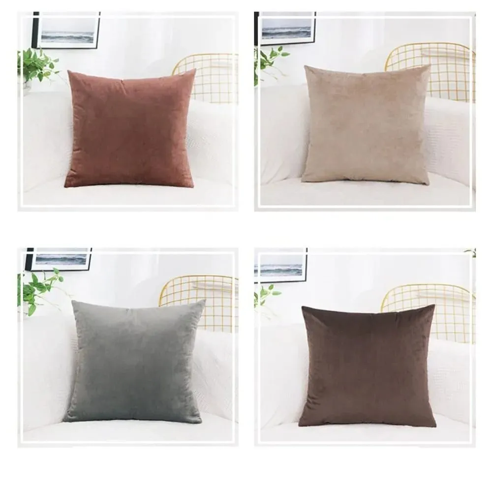 Solid Velvet Cushion Cover 30x50/45x45/50x50/55x55/60x60cm Decorative Throw Pillow Case for Home New Year — image 7