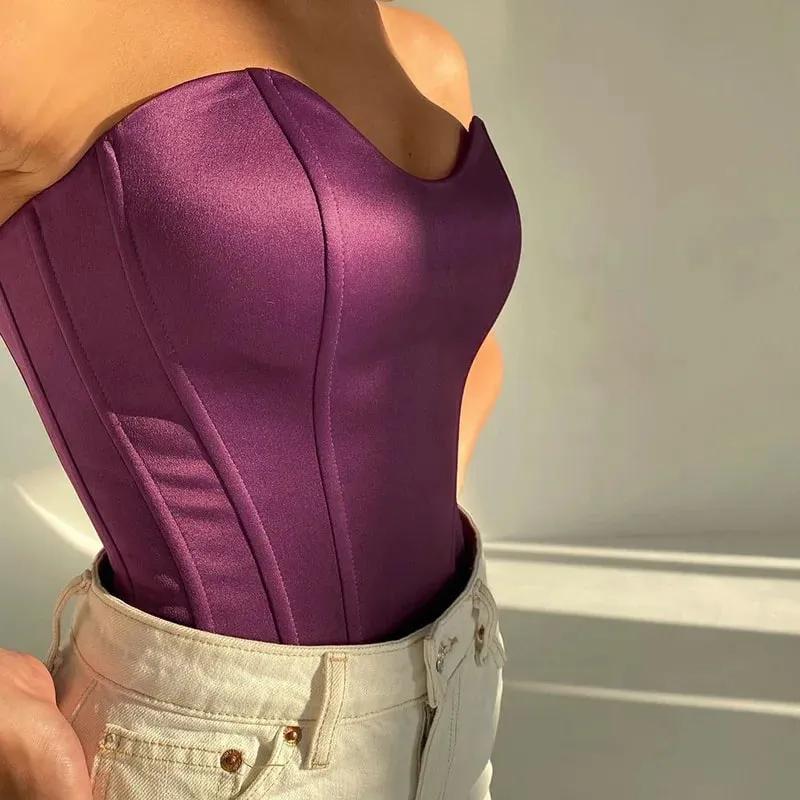 Sexy Frauen Rohr Tops Solide Ärmellose Dünne Dünne Korsett Cropped Top 2023 Sommer Beiläufige Elegante Weibliche Liebsten Weste — image 2