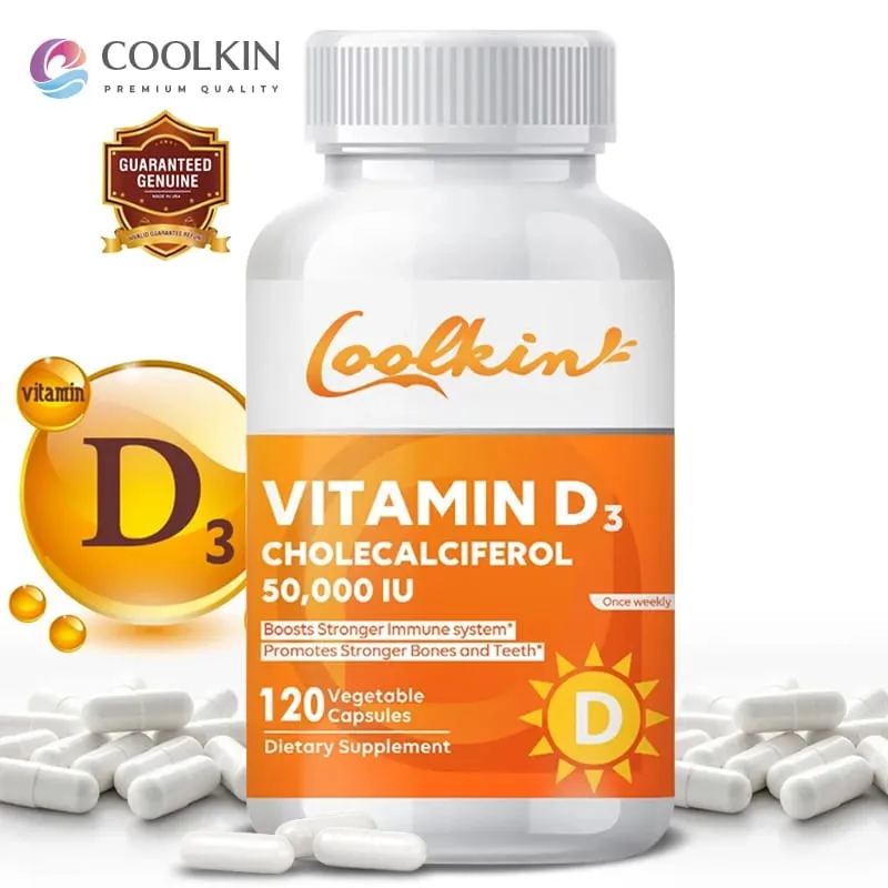 Vitamin D3 5000IU Rich in Vitamin D for Healthy Antioxidants Supporting Immune System Function - 120 Capsules Non-GMO — image 1