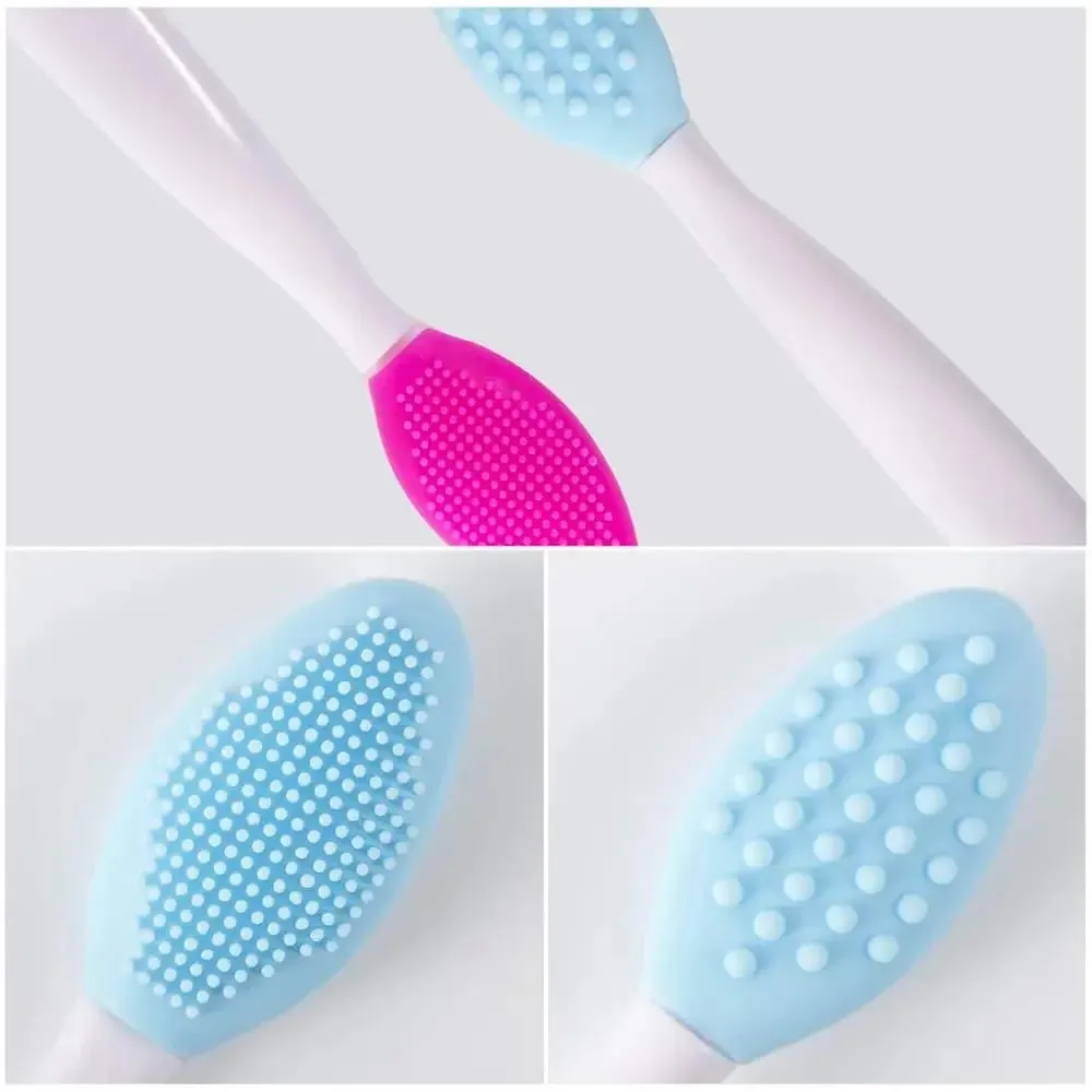 En gros 4 pièces nouveau Design de mode nez Double face outil Silicone lèvres gommage exfoliant brosse pinceaux de maquillage ensemble de pinceaux de maquillage — image 3