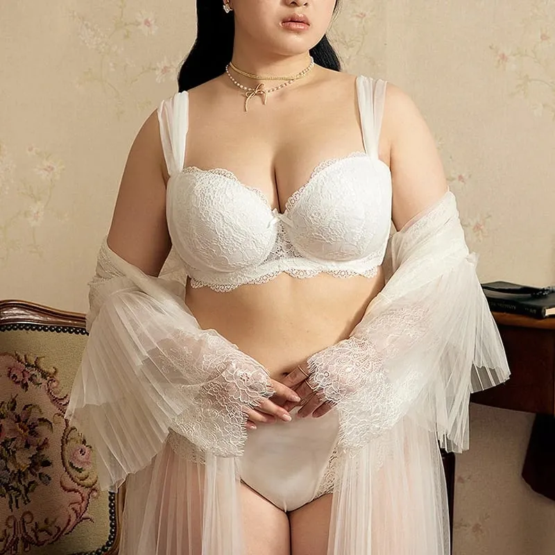 Women French Lace Minimizer Bra For Large Bust Anti Sagging Full Coverage Plus Size Underwire Bra Gathering Support Lingerie — image 3