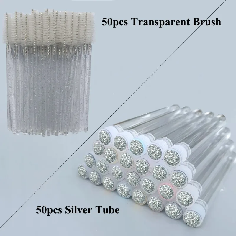 EyeLash Brushes 50pcs Reusable Eyelashes Brush Tube for Eyelash Extension Disposable Mascara Wands Eyebrow Brush Applicator — image 2