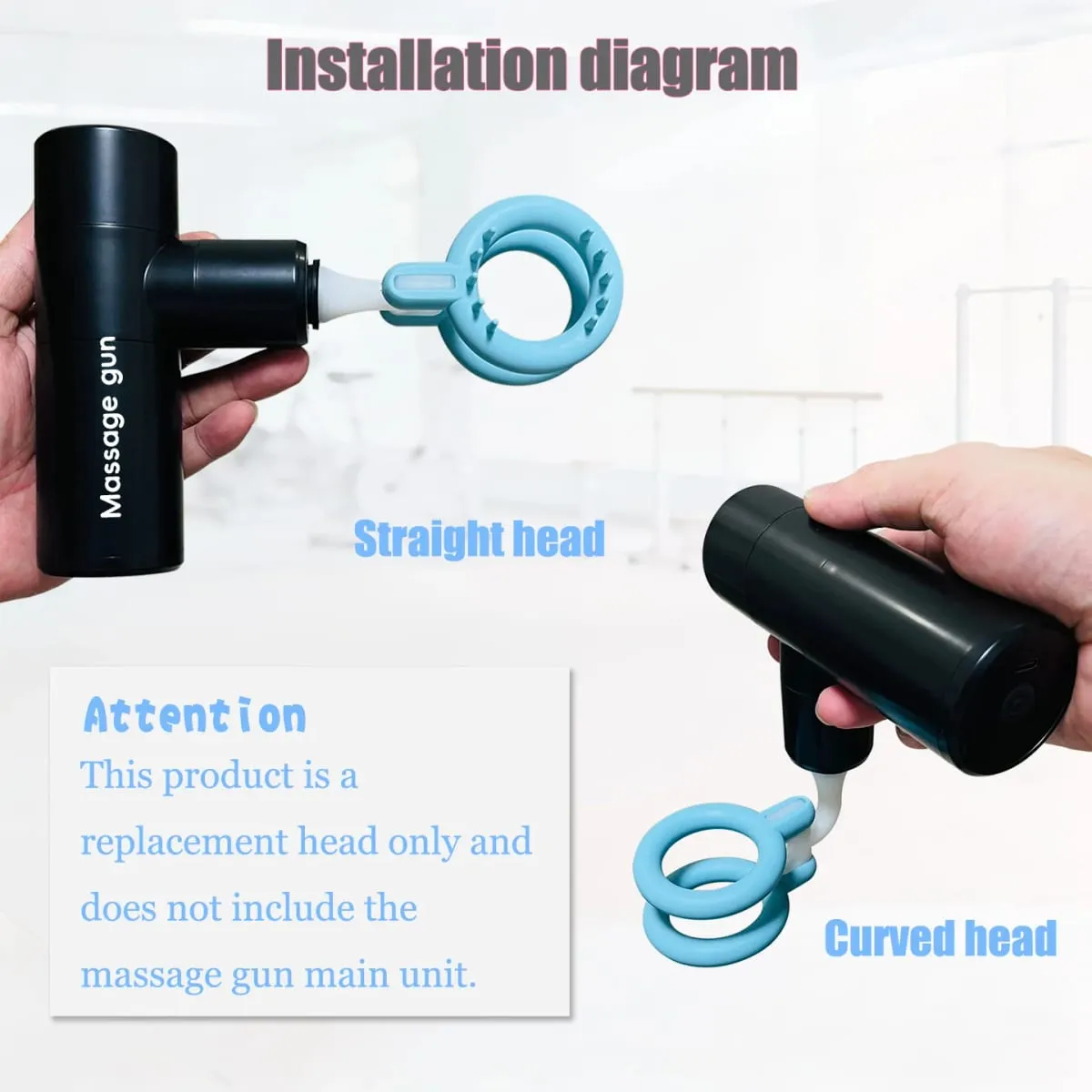 (Fits 12-19mm Shaft) Massage Gun Head attachments - Fascia Gun Silicone Head Replaceable Fitness Accessories Men's sex toy — image 3