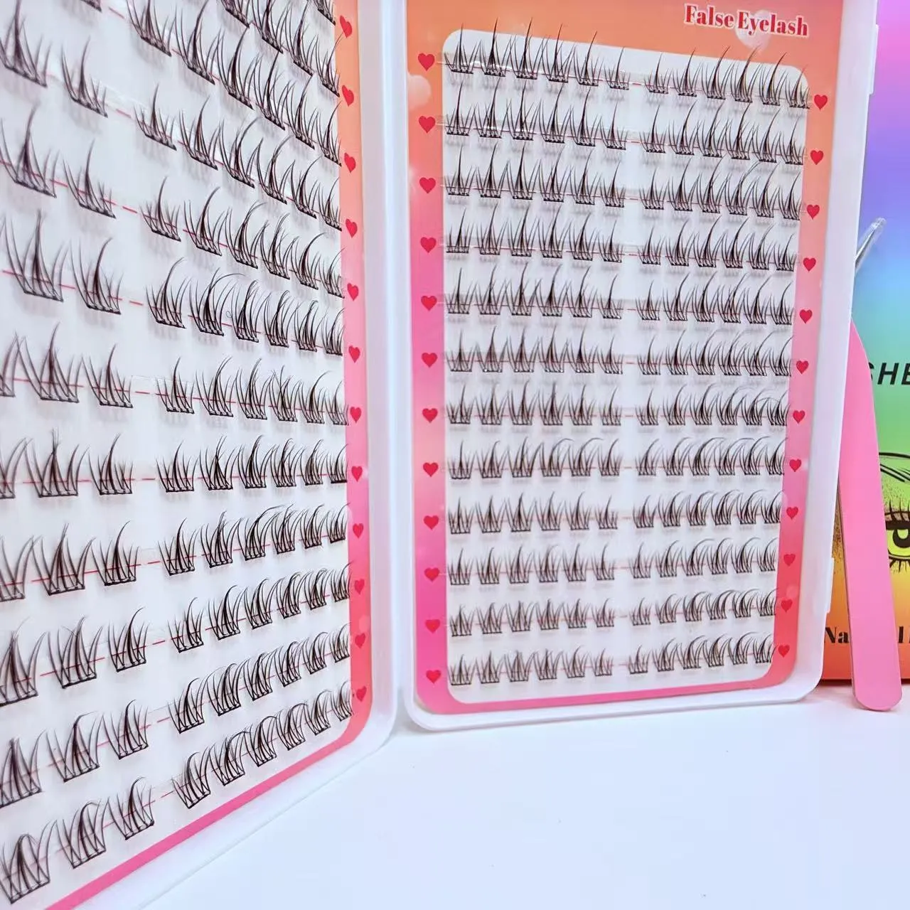 288Clusters Self Adhesive No Glue Daily Natural Eye Makeup Eyelash Extensions Kit False Eyelashes With Tweezers — image 4