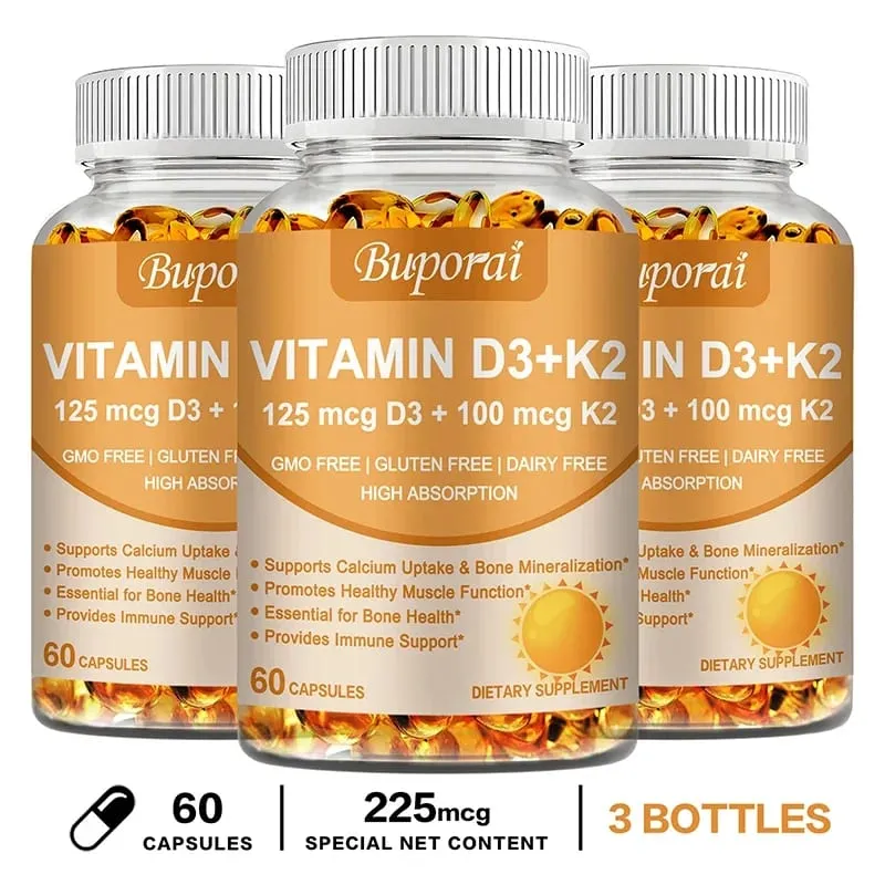 Vitamin D3 + K2 - Immunity Strong Bones Heart Health Joint Health Muscle - Promotes Calcium Absorption Supplement — image 10
