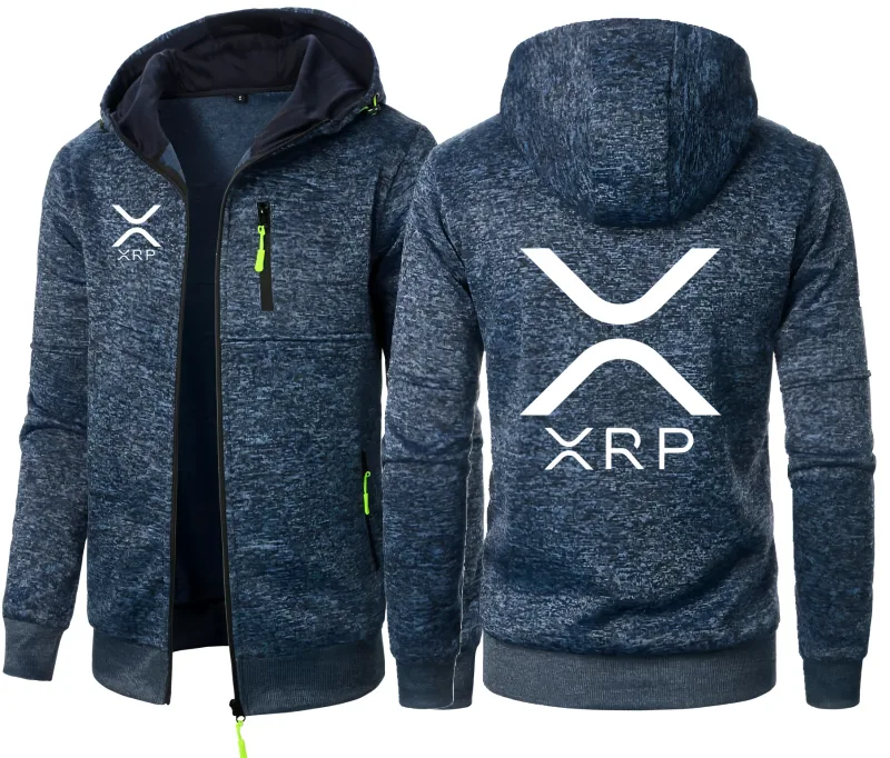 Cryptocurrency Ripple XRP Men's Hoodies Jacquard Sweatshirt Zipper Hooded Sweatshirt Men Clothing Sportswear Casual Jacket — image 2