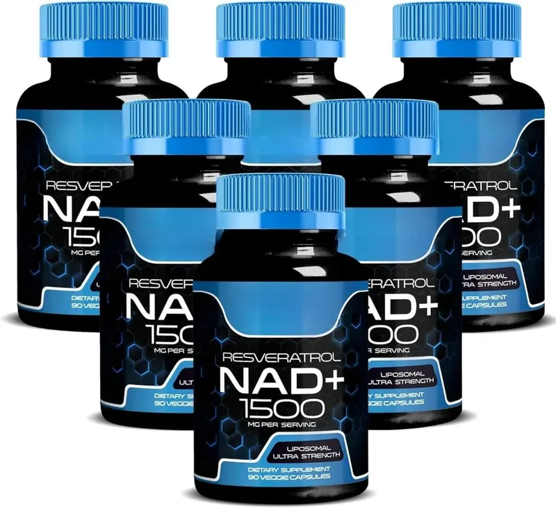 NAD + แคปซูลพร้อม Resveratrol สมุนไพรต้านอนุมูลอิสระอาหารเสริมสนับสนุน Cellular Health Energy & Anti Aging สำหรับผู้หญิงผู้ชาย 90 ชิ้น