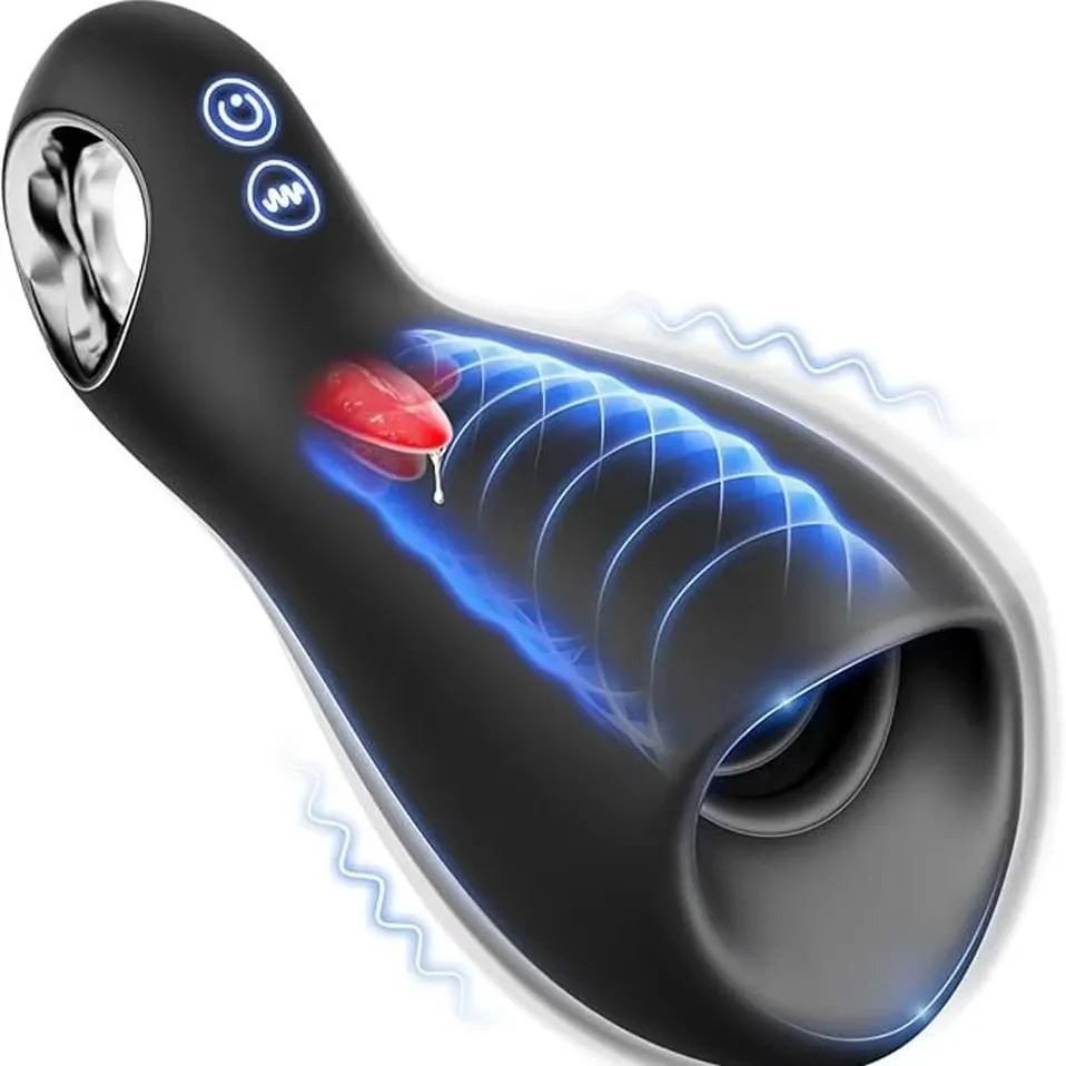 Tongue Licking Penis Vibrator for Men Cock Ring Ejaculation Delay Testicles Perineum Scrotum Stimulator Sex Toy for Couples — image 1