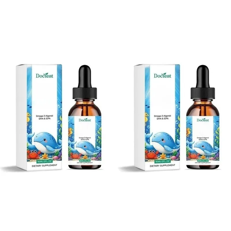 Docteat 植物ベースのオメガ 3 藻類オイル DHA EPA 液滴子供の脳の健康ビーガン非遺伝子組み換え毎日の栄養オレンジ 60 回分 — image 9