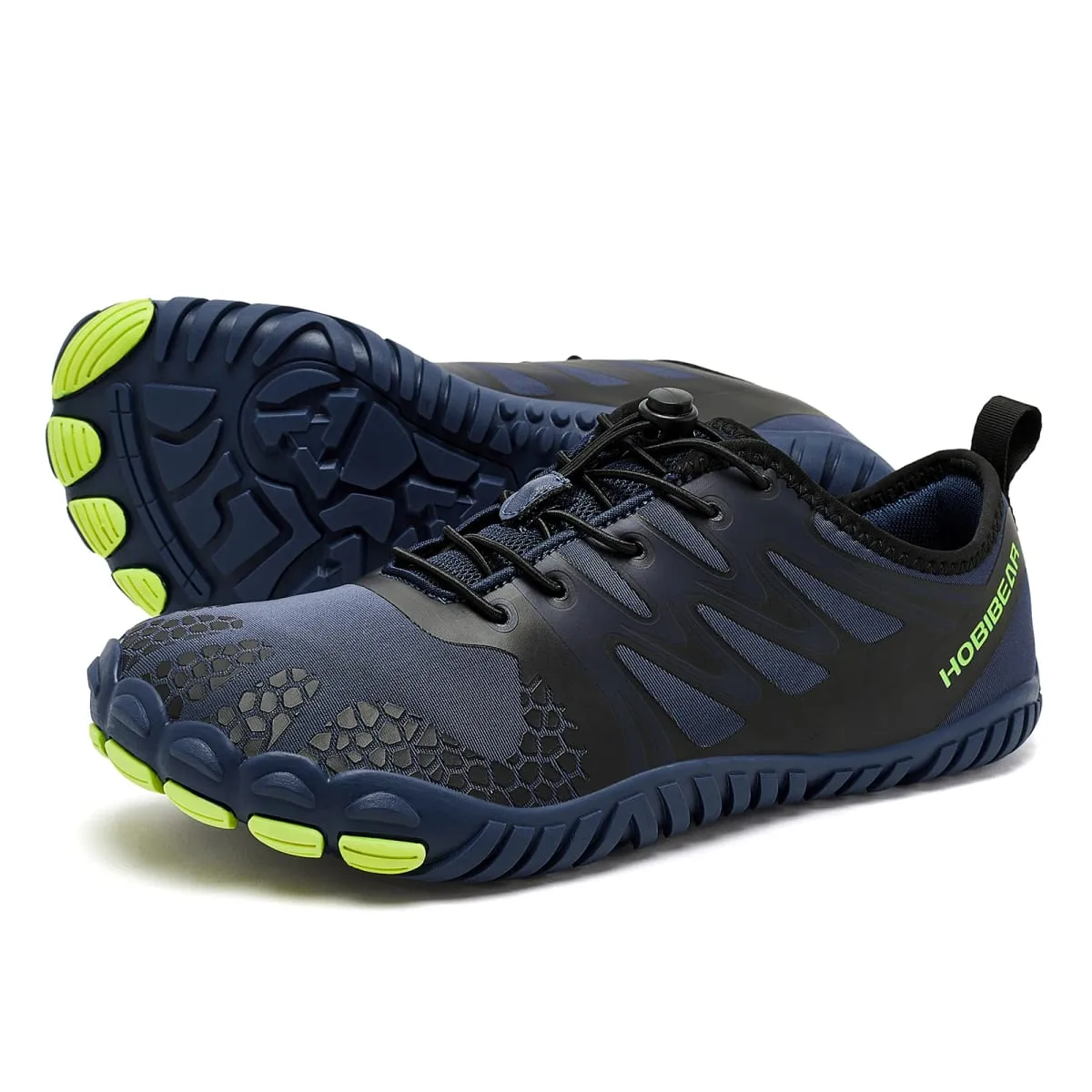 Barfotaskor med bred tå för unisex konstläder Outdoor Walking Sneakers Zero Drop Minimalistiska elastiska bandskor — image 3