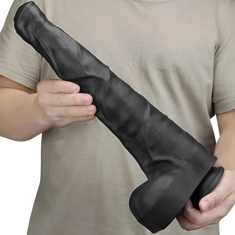 Super Large Horse Dildo 38.5cm With Suction Cup Soft Skin Feeling Huge Penis Thick Phallus Anal Plug Big Dick Sex Toys for Women — image 2