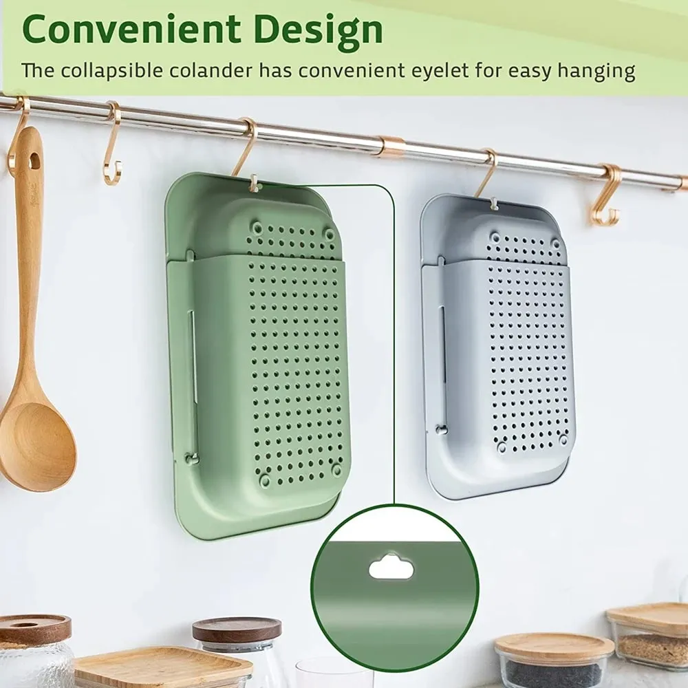 Colander Over the Sink Strainer Basket Extendable Sink Colander Wash Fruits Vegetable Drain Cooked Pasta and Dishes Kitchen Tool — image 6