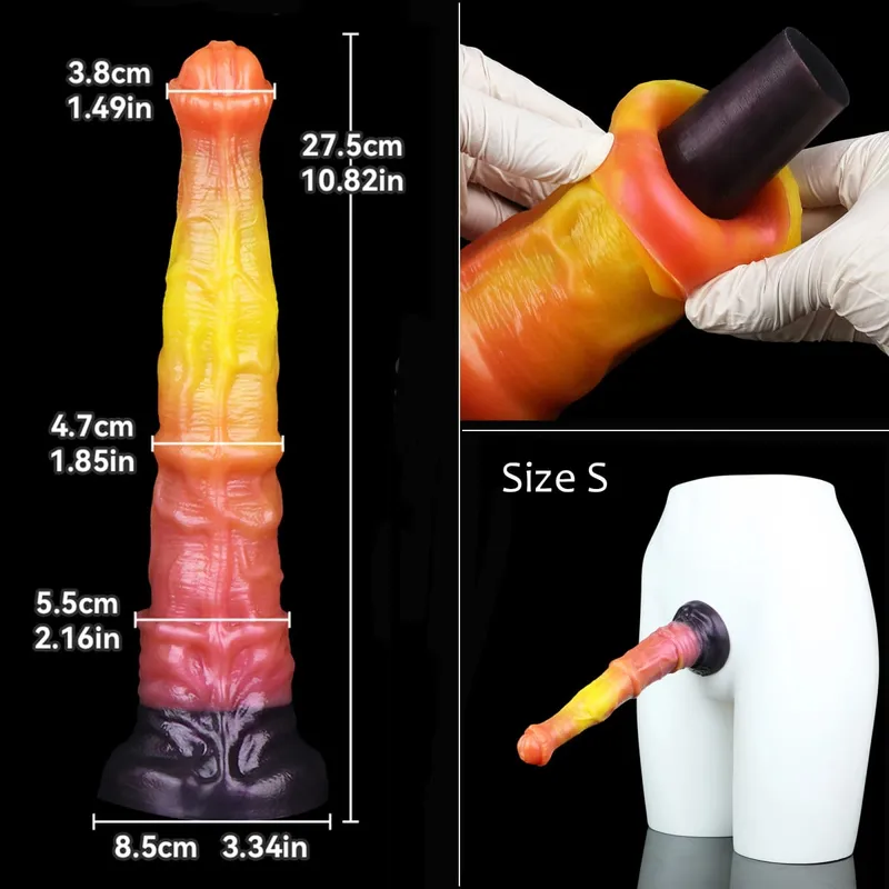 Double Layer Silicone Fantasy Dog Knot Dildo Blue Butt Plug with Sucker Anal Dilator Masturbate Sex toy for Adult 18+ — image 17