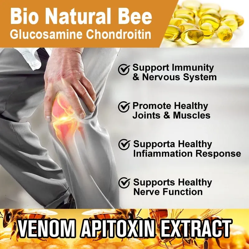 Bio Natural Bee Supplement with Apitoxin & Glucosamine Support Nerve Function Flexibility Alleviate Stiffness Confidence