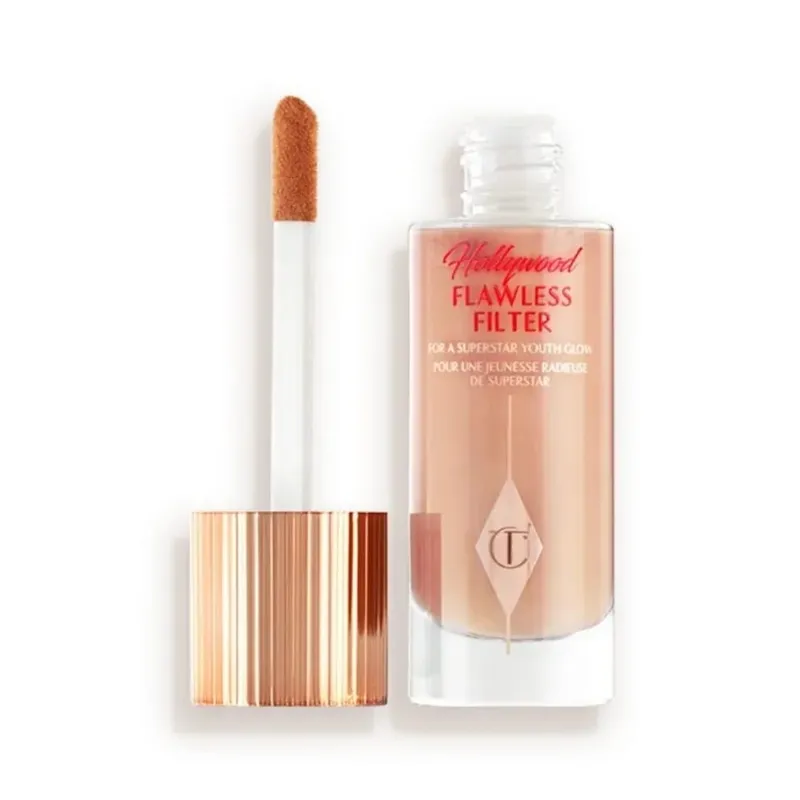 Жидкий хайлайтер Charlotte Tilbury Hollywood Flawless, увлажняющий палитру для кожи, атласно-матовый, с мерцающим металлическим финишем, макияж — image 13