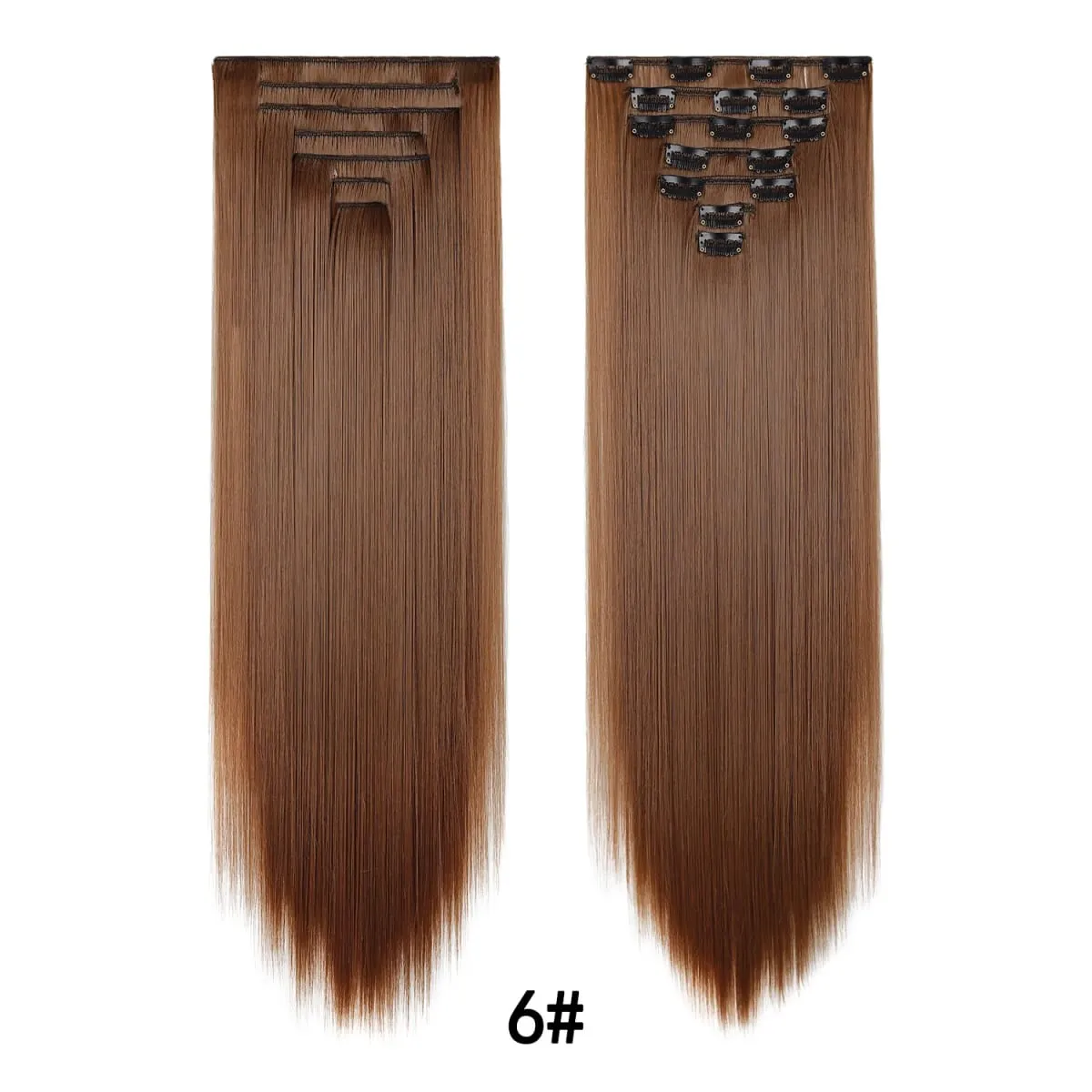 24 Inch Clip-in Hair Extensions 7 Pcs Long Straight Synthetic Hair Extensions Invisible Clip-ins Hairpieces for Women Daily — image 16