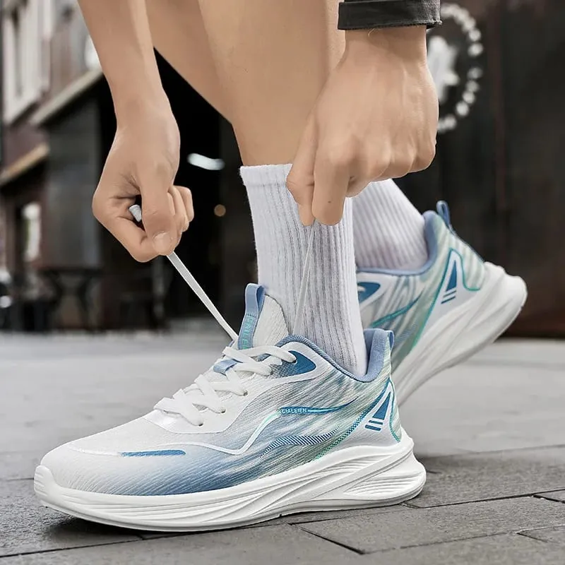 Men's breathable mesh sneakers summer soft-sole anti-slip casual running shoes fashion students lightweight speed sports shoes — image 6