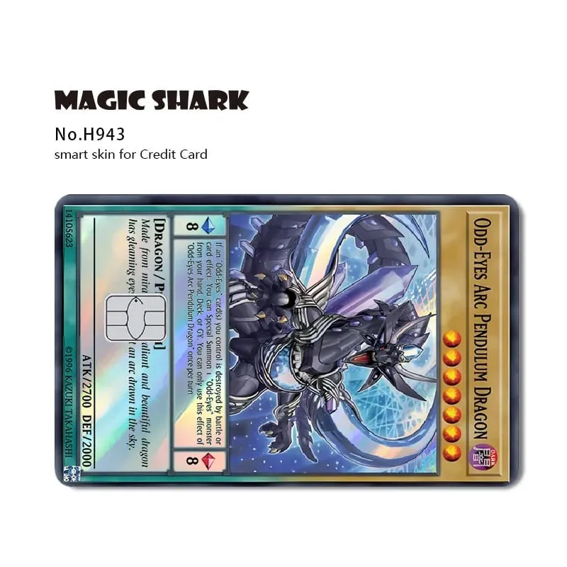 Magic Shark Yo-gi-oh Blue Eyes Dragon Game Shinny Holographic Laser Debit Credit Card Sticker Film Skin Front Cover — image 9