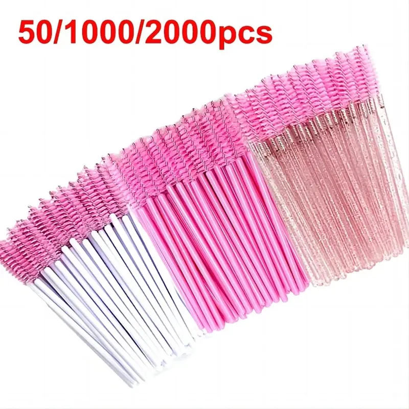 Wholesale Eyelash Brush Mascara Wands Wholesale Spoolies Eyebrow Lash Cleaning Brushes Applicator Makeup Tools 50/1000/2000pcs — image 1