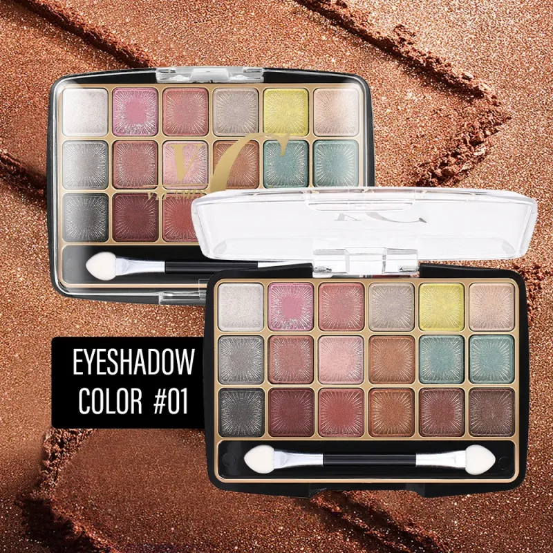 18 Colors Glitter Eyeshadow Palette Long Lasting Korean Eye Makeup Matte Shimmer Pigment Nude Eyeshadow Palette Cosmetics