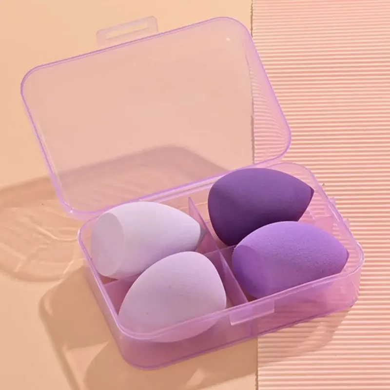 4Pcs Beauty Pro Foundation Cosmetic Puff Set Dry Wet Usable Makeup Tool Magic Brushes With Box Sponge Powder Makeup — image 12