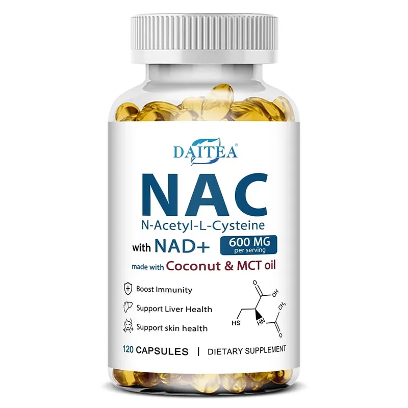 N-Acetyl Cysteine NAC Supplement with NAD+ Antioxidant Support Support Liver Health Skin Health Gluten Free 120 Capsules — image 9