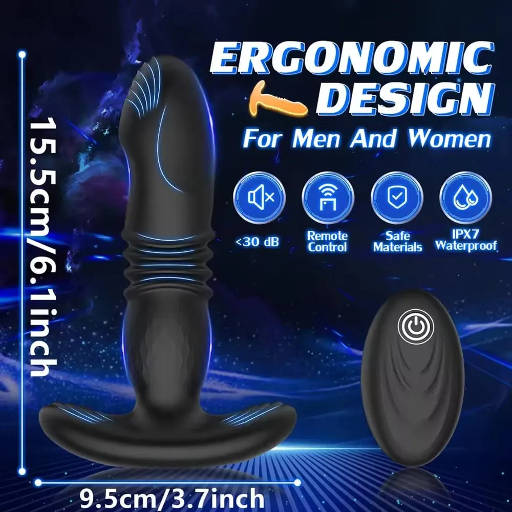 Remote Control Anal Plug Vibrator Telescopic Dildo Butt Plug Stimulator Masturbation Penetration Vagina Anal Vibrating Men Women