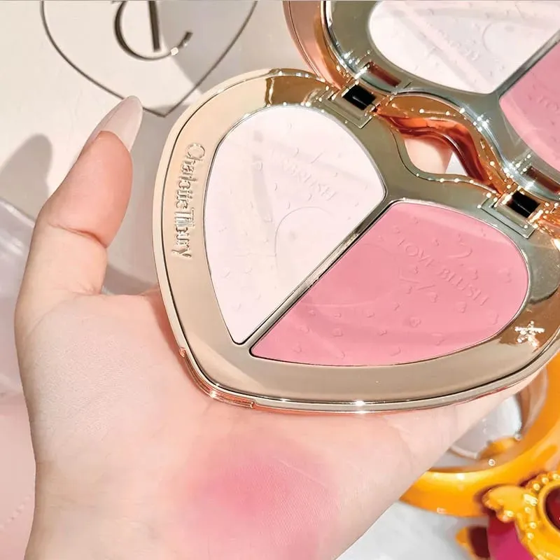 Nuevo CT naturaleza fácil de colorear paisaje estético sombra de ojos Starlight rosa luz suave disco Bicolor dos colores corazón rubor cosméticos