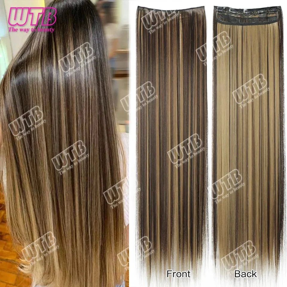 Extra Long Straight Synthetic 5 Clip Hair Extensions Ponytail Extension For Ladies Girls 20~40 Inches Clip In Extensions Hairpie — image 15
