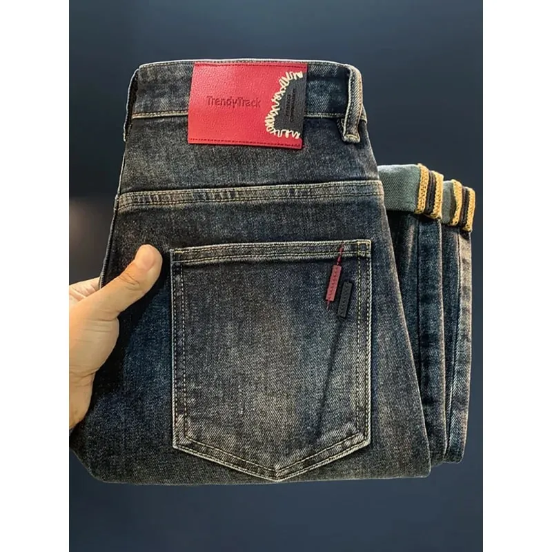 2025 New Micro Haren Conical Jeans for Men's Autumn Trendy Versatile Casual Elastic Loose Small Legged Pants — image 4