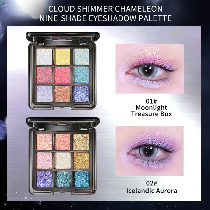 Yunyi Chameleon Nine Color Eye Shadow Disc Polarized Flasher Pearlescent Eye Shadow Multi Color Colorful Makeup — image 3